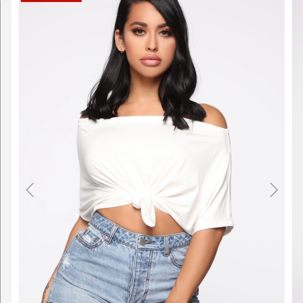 Fashion nova over the shoulder crop top